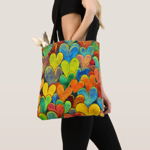 Leuk Hart Patroon Gele Mix Tote Bag
