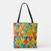 Leuk Hart Patroon Gele Mix Tote Bag (Achterkant)