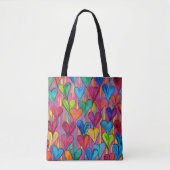 Leuk hartpatroon Paarse mix Tote Bag (Voorkant)