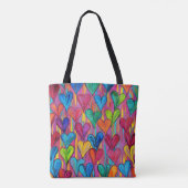 Leuk hartpatroon Paarse mix Tote Bag (Achterkant)