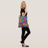 Leuk hartpatroon Paarse mix Tote Bag (Op model)