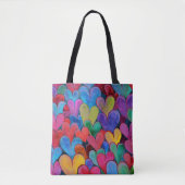 Leuk hartpatroon Paarse mix Tote Bag (Voorkant)