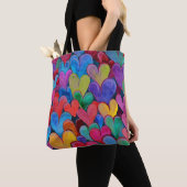Leuk hartpatroon Paarse mix Tote Bag (Dichtbij)