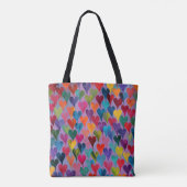 Leuk hartpatroon Paarse mix Tote Bag (Achterkant)