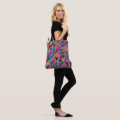 Leuk hartpatroon Paarse mix Tote Bag (Op model)