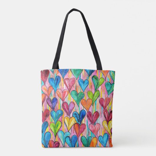 Leuk hartpatroon tote bag (Achterkant)