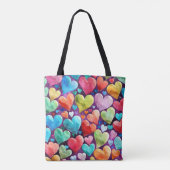 Leuk hartpatroon tote bag (Achterkant)