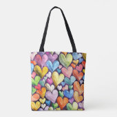 Leuk hartpatroon tote bag (Achterkant)