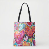 Leuk hartpatroon tote bag (Voorkant)