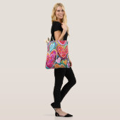 Leuk hartpatroon tote bag (Op model)