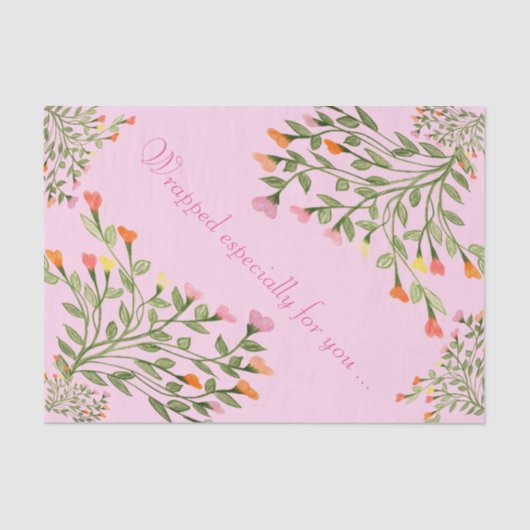 Leuk hartvormig bloemontwerp tissuepapier (Voorkant)