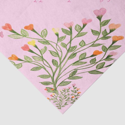 Leuk hartvormig bloemontwerp tissuepapier (Detail)