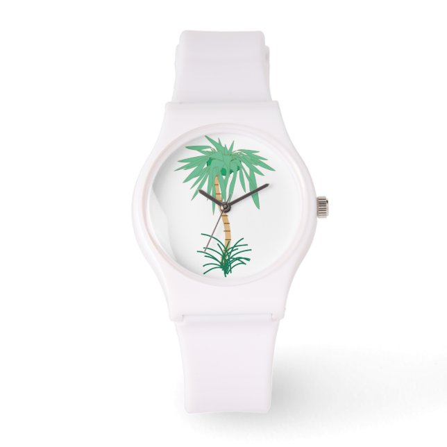 Leuk Hawaiian Palm Tree Cartoon Sportief horloge (Voorkant)