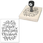 Leuk heb een Holly Jolly Kerstmis Rubberstempel (Gestempeld)