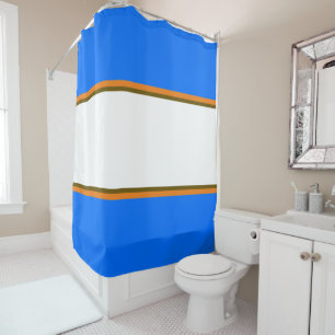 Leuk Helder Blauw Sinaasappel Brede Witte Racing S Douchegordijn