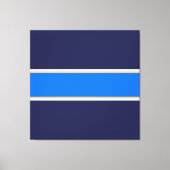 Leuk Helder Blauw Wit Geel Navy Racing Stripes Canvas Afdruk (Voorkant)