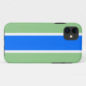 Leuk Helder Blauw Wit Racing Strepen Op Sage Groen Case-Mate iPhone Case (Achterkant (horizontaal))