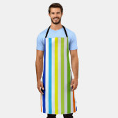 Leuk, helder en gedurfd - moderne strepen schort (Gedragen)