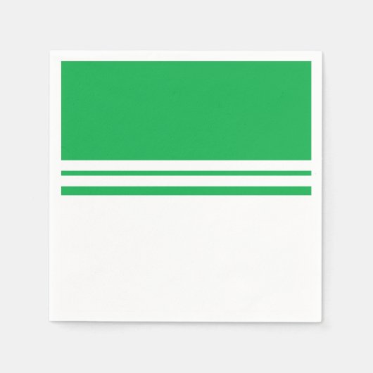 Leuk Helder Groen Wit Kleur Blok Racing Stripes Servet (Voorkant)