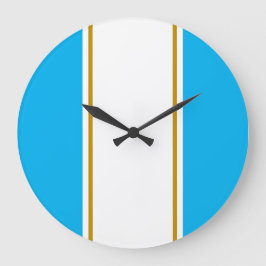 Leuk Helder Hemelsblauw Wit Verticaal Racing Strip Grote Klok