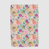 Leuk Helder Kleurrijk Messy Bloemen Patroon Golfhanddoek (Voorkant)