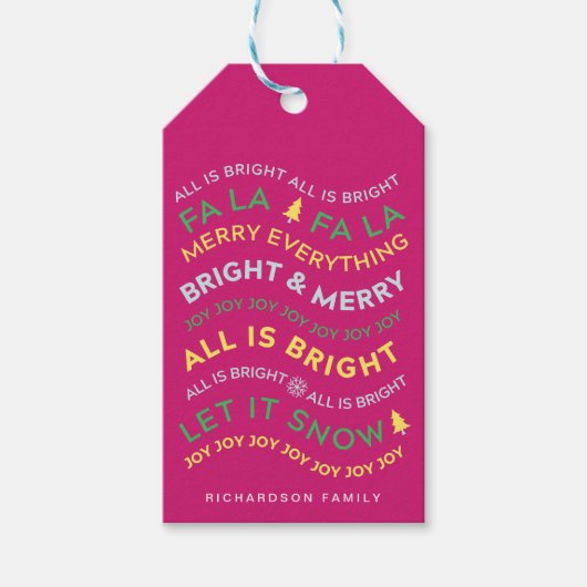 Leuk Helder Kleurrijk Neon Typografisch Gift Label Cadeaulabel (Voorkant)