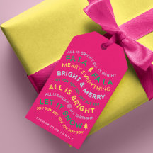 Leuk Helder Kleurrijk Neon Typografisch Gift Label