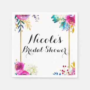 Leuk Helder Mooi Aquarel Bloemig Elegant Chic Servet