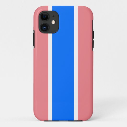 Leuk Helder Nautisch Blauw Wit Roze Racing Stripes Case-Mate iPhone Case (Achterkant)