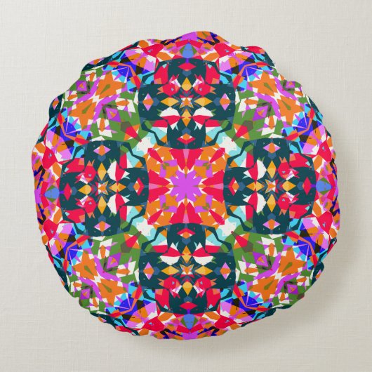 Leuk helder patroon Modern eclectisch dopamine dec Rond Kussen (Achterkant)