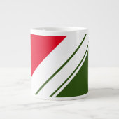 Leuk Helder Rood Bos Groen Wit Racing Stripes Grote Koffiekop (Voorkant)
