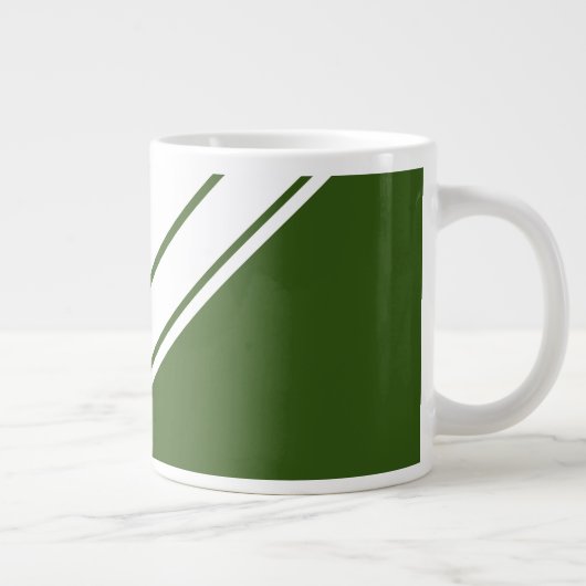 Leuk Helder Rood Bos Groen Wit Racing Stripes Grote Koffiekop (Rechts)