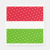 Leuk Helder Rood Wit Lime Groene Strepen Polka Dot Servet (Voorkant)