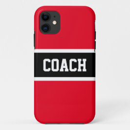 Leuk Helder Rood Zwart Strepen Vet COACH Tekst Case-Mate iPhone Case