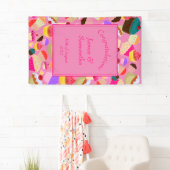 Leuk, helder roze cupcake - Bruiloft Spandoek (Insitu)