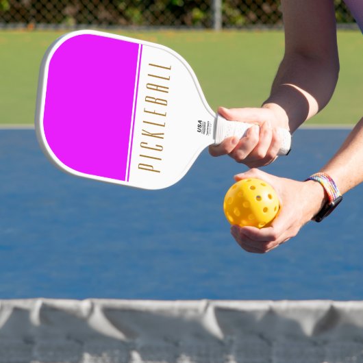 Leuk Helder Roze Wit Kleur Blok PICKLEBALL Tekst Paddle (Insitu)