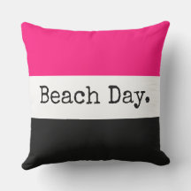 Leuk Helder Roze Zwart Wit Strepen "Beach Day"