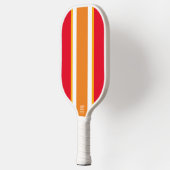 Leuk Helder Sinaasappel Wit Geel Rood Racing Strip Pickleball Paddle (Links)