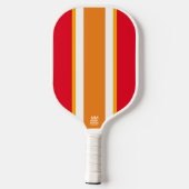 Leuk Helder Sinaasappel Wit Geel Rood Racing Strip Pickleball Paddle (Achterkant)