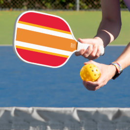 Leuk Helder Sinaasappel Wit Geel Rood Racing Strip Pickleball Paddle