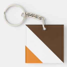 Leuk Helder Sinaasappel Witte Cacao Bruin 70s Stri Sleutelhanger