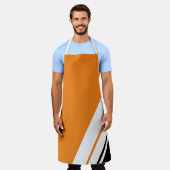 Leuk Helder Sinaasappel Zwart Offset Wit Slant Str Schort (Gedragen)