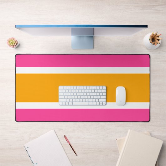 Leuk helder Snoep roze geel wit racestrepen Bureaumat (Kantoor 1)