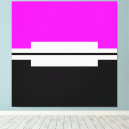 Leuk Helder Tropisch Roze Zwart Wit Kleur Blokken Canvas Afdruk