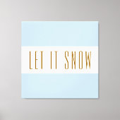 Leuk Helder Wit Pastel Blauwe Strepen LAAT HET SNE Canvas Afdruk (Voorkant)