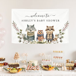 Leuk herfst bos | Baby shower welkomstbanner Spandoek