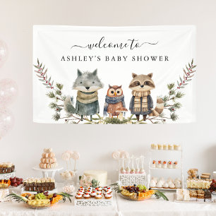 Leuk herfst bos   Baby shower welkomstbanner Spandoek