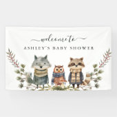 Leuk herfst bos | Baby shower welkomstbanner Spandoek (Horizontaal)
