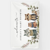 Leuk herfst bos | Baby shower welkomstbanner Spandoek (Verticaal)