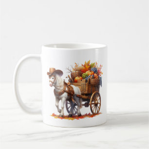 Leuk herfst seizoensgebonden paard monogram koffiemok